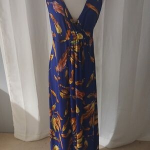 Jon & Anna Blue Sleeveless Wrap Maxi Dress Sz XXL